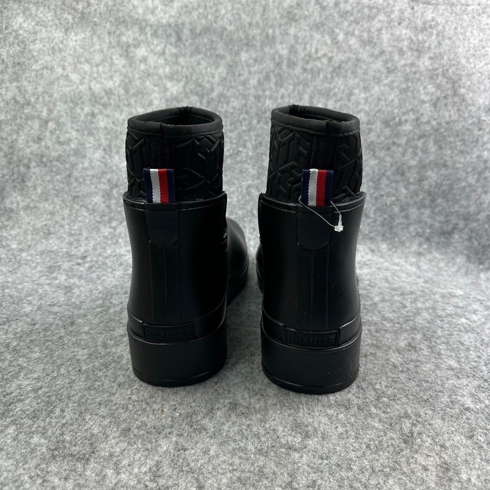Tommy Hilfiger Benio Black Faux Fur Lined Rain Boots Womens 10M TWBENIO - Picture 8 of 13